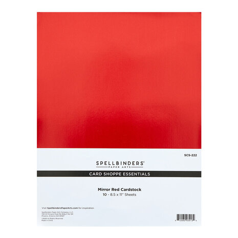 Spellbinders - Mirror Red Cardstock 8.5x11 Inch (10pcs)