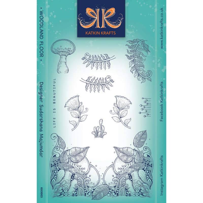 Katkin Krafts Woodland Floor 6 in x 8 in Clear Stamp Set