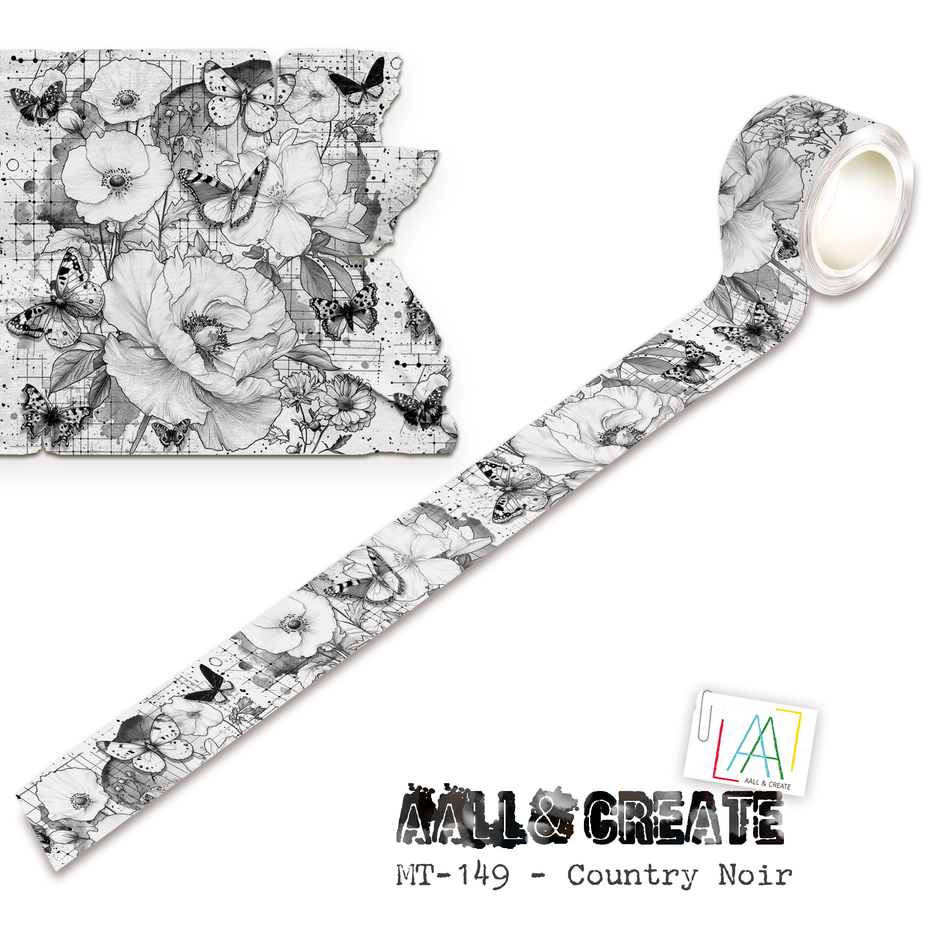 AALL & Create - Nocturne Flight 25mm 10m Washi Tape Country Noir