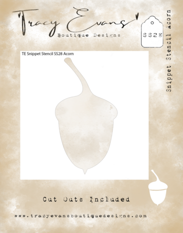 Tracy Evans - Eichel-Ausschnittschablone, 10,2 x 10,2 cm Tracy Evans - Eichel-Ausschnittschablone, 10,2 x 10,2 cm