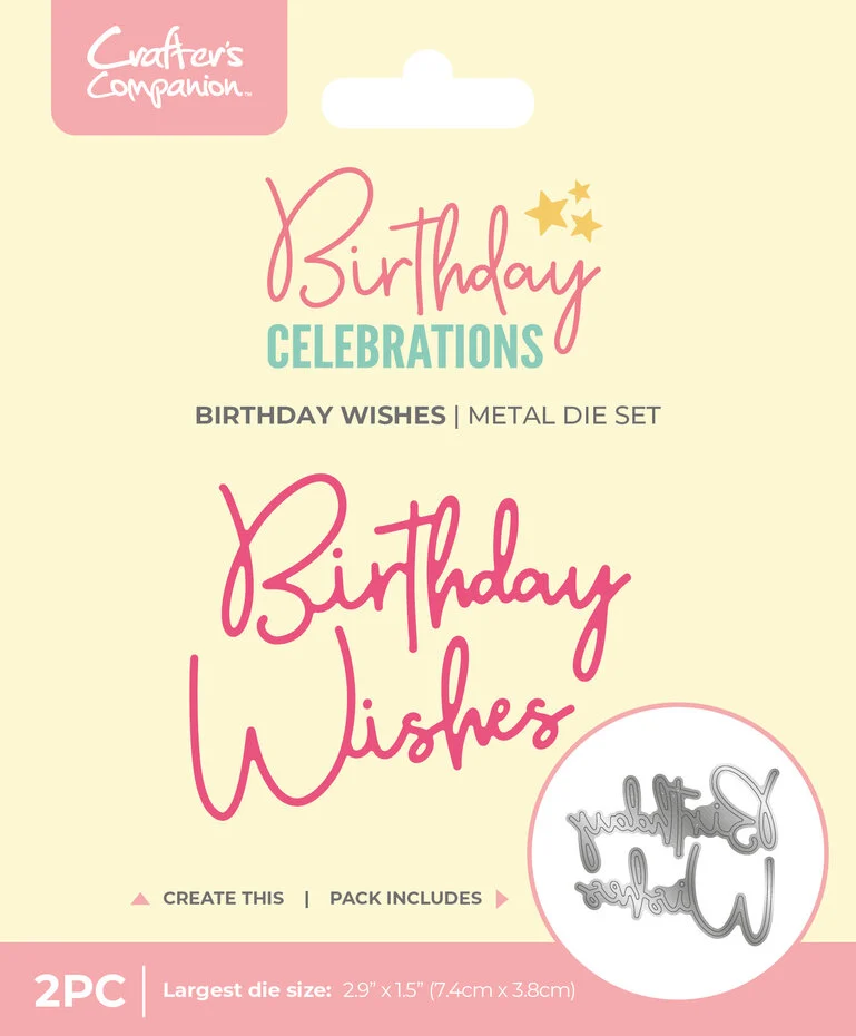 Crafters Companion - Birthday Celebrations Metal Dies Birthday Wishes