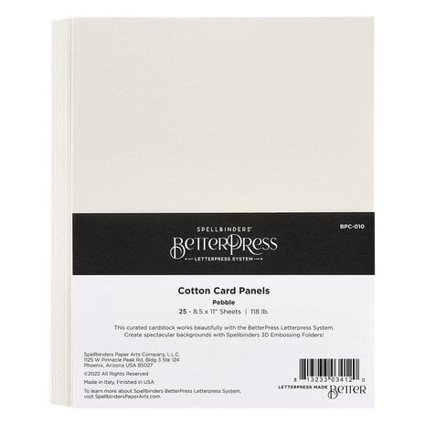 Better Press Cotton 8 1/2 x 11 Inch Sheets Pebble (25pcs)