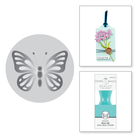 Spellbinders - Butterfly Mini 3D Wax Seal from the Mini Wax Seals Collection Spellbinders - Butterfly Mini 3D Wax Seal from the Mini Wax Seals Collection