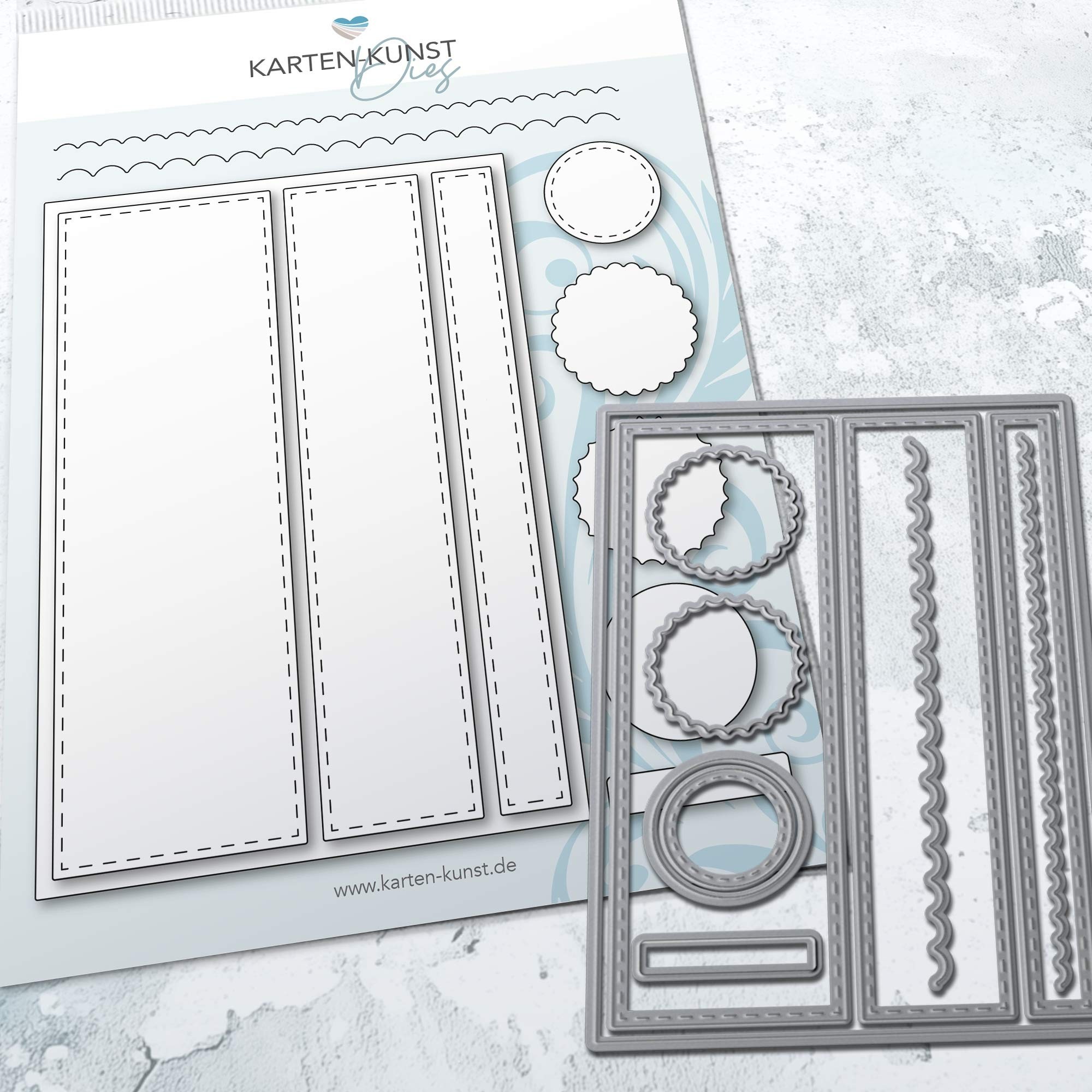 Karten-Kunst Stanzschablone kk-D225 - DIN A6 Card-Designer Nr. 2 
