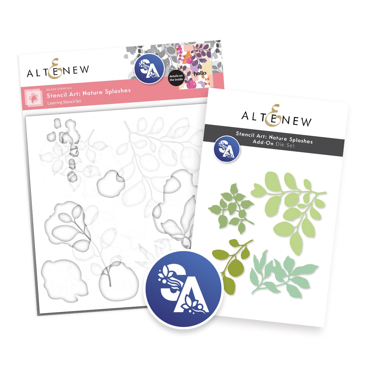 Altenew - Stencil Art: Nature Splashes and Add-on Die Bundle Altenew - Stencil Art: Nature Splashes and Add-on Die Bundle