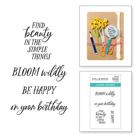 Spellbinders - Field Notes Sentiments Clear Stamp Set from the Field Notes Collection