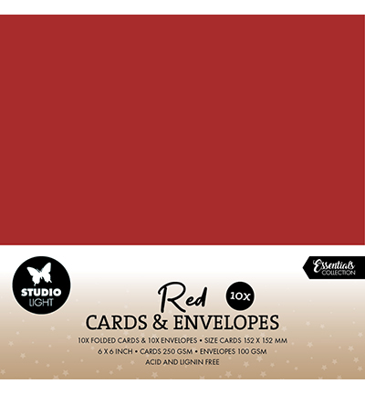 Studio Light - Cards & Envelopes Christmas Red Consumables nr. 17