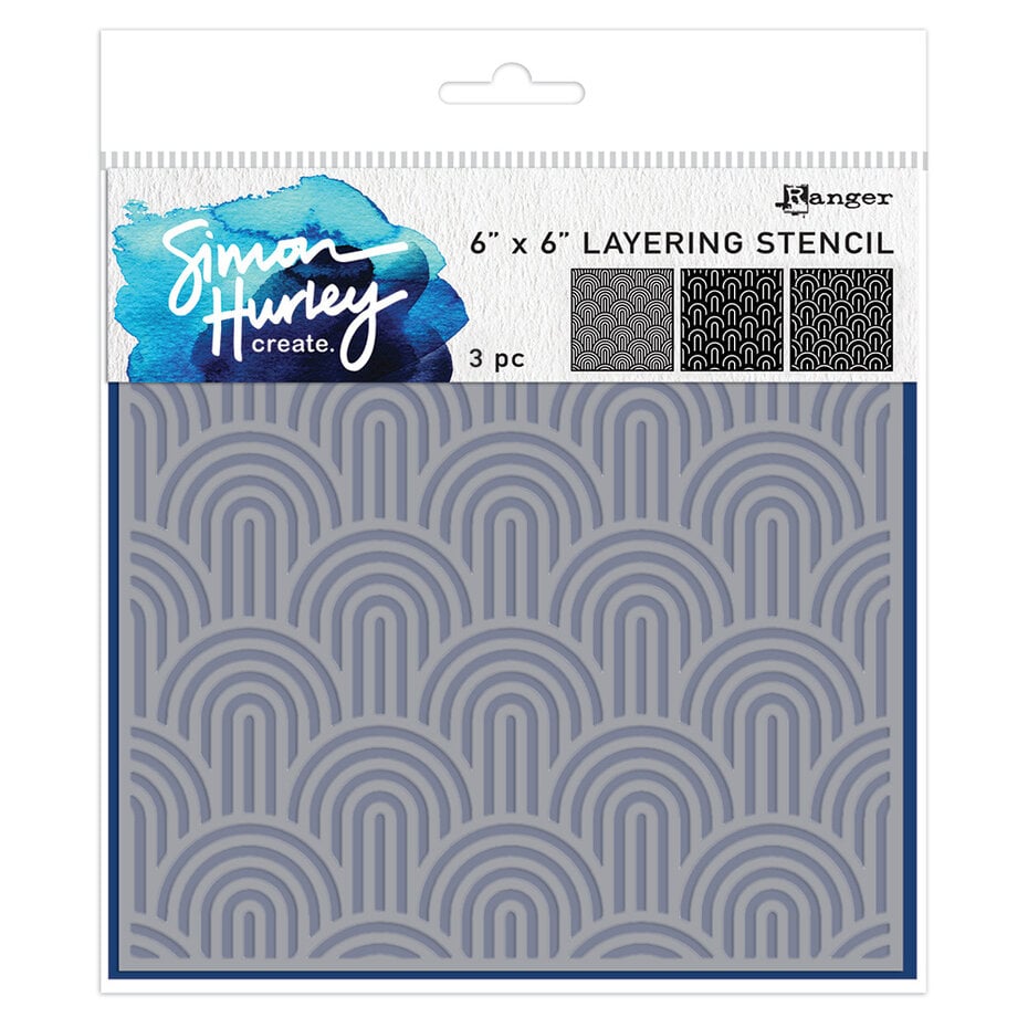 Simon Hurley create. - Stencils 6x6 Inch Happy Arches (3pcs)