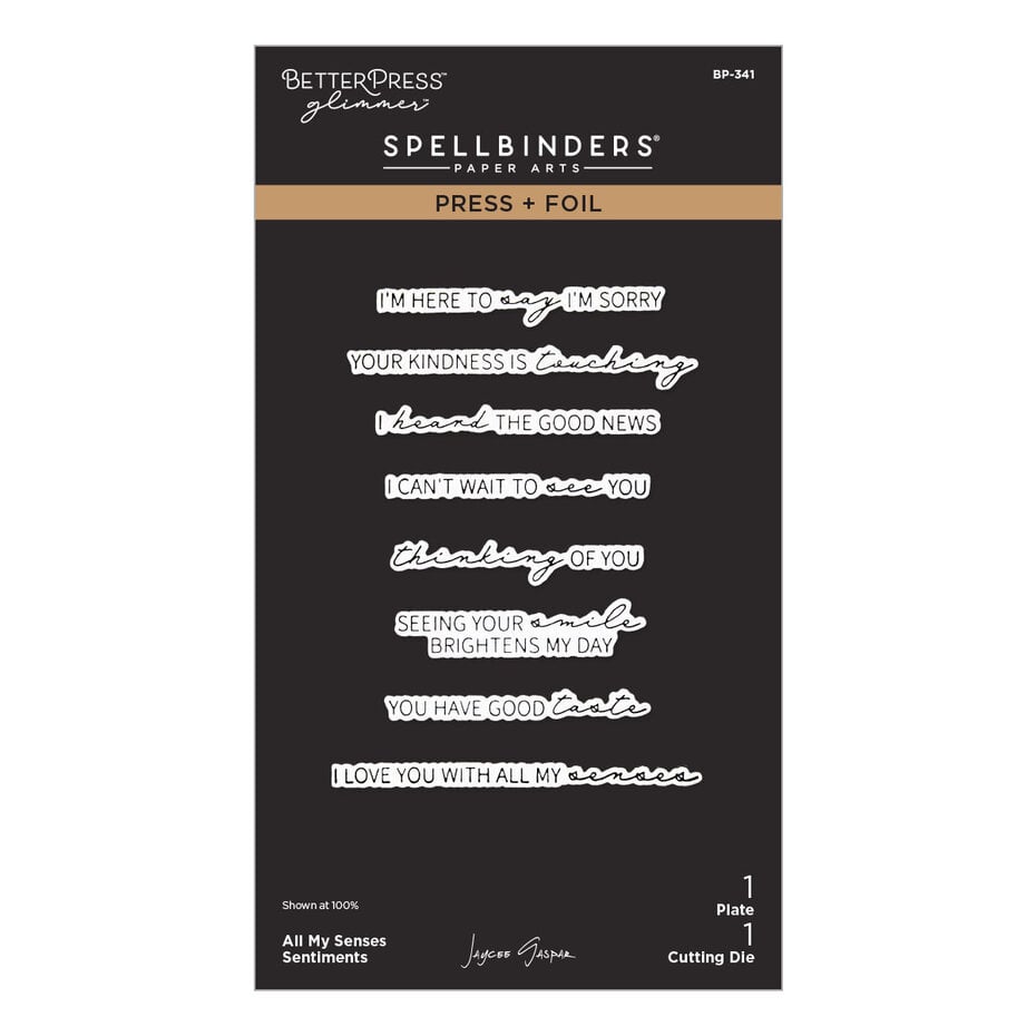 Spellbinders - All My Senses Press + Foil Plate & Die Set All My Senses Sentiments