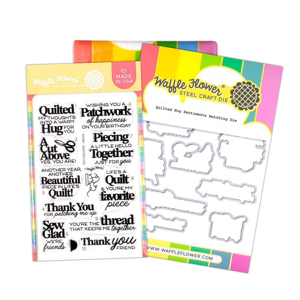 Waffle Flower- Quilted Hug Sentiments Combo