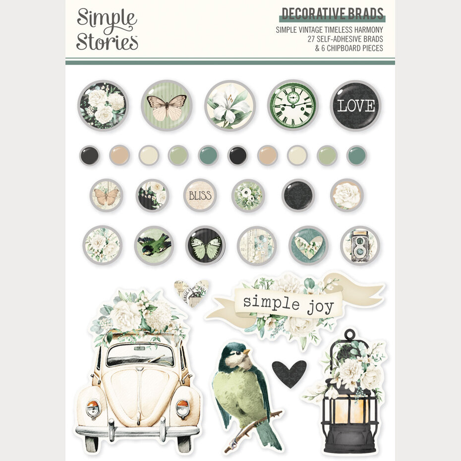 Simple Stories - Simple Vintage Timeless Harmony Decorative Brads