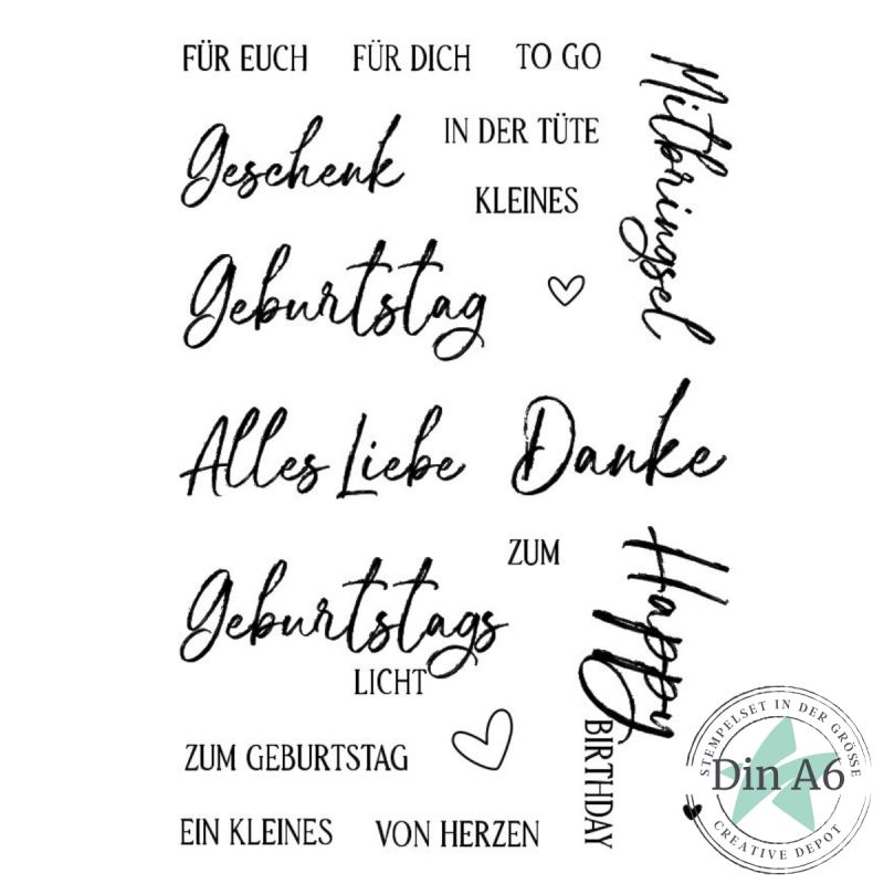 Creative Depot - Stempelset - Kartentexte - Geburtstag 