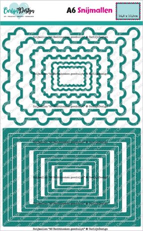 CarlijnDesign - Dies A6 Rechthoeken Geschulpt  CarlijnDesign - Dies A6 Rechthoeken Geschulpt