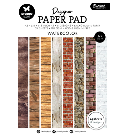 StudioLight -  Designer Paper Pad Watercolor Essentials nr.330