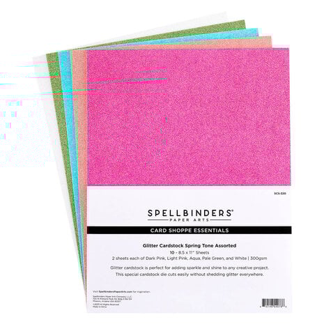 Spellbinders - Spring Tones Glitter Cardstock 8.5x11 Inch (10pcs) 