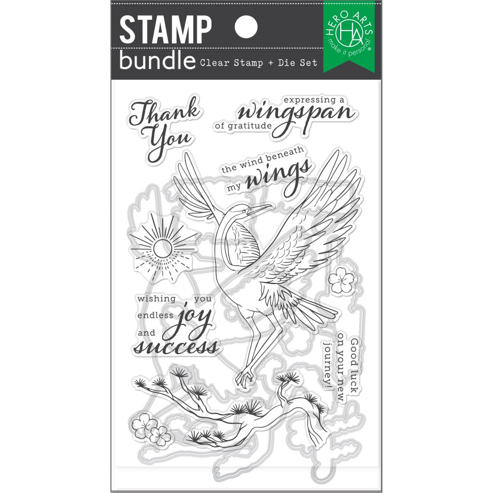 Hero Arts Clear Stamp & Die Combo - Crane Wishes Hero Arts Clear Stamp & Die Combo - Crane Wishes