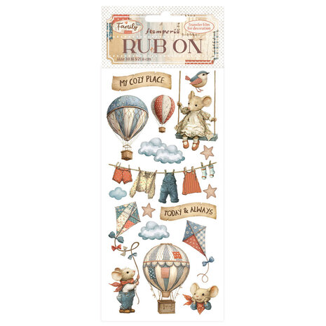 Stamperia - Family Rub-On 8,33x2,36 Inch Air Balloons
