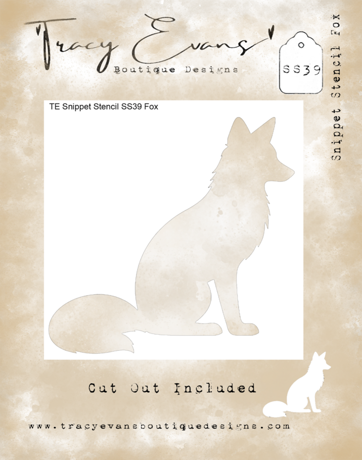 Tracy Evans - Fox 4x4 Inch Snippet Stencil