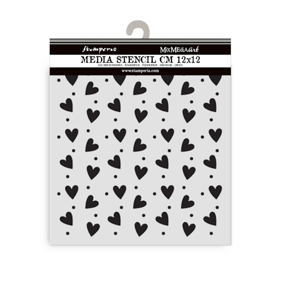 Stamperia - Family Thick Stencil 12x12cm Heart Texture