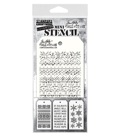 Tim Holtz - Set #18 Tim Holtz Layering Mini Stencil (3pcs)