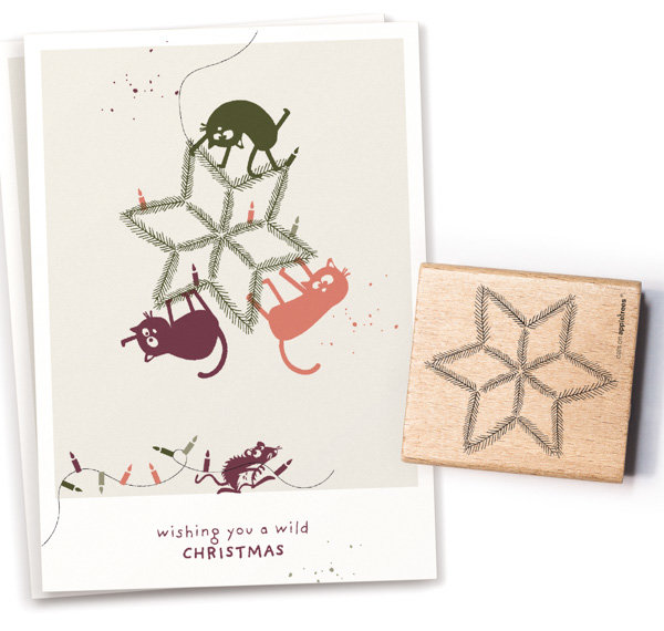 cats on appletrees - Stempel Tannenzweig Stern