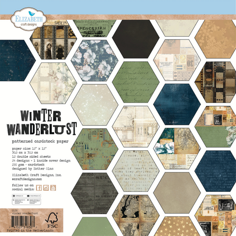 Elizabeth Craft  - Winter Wanderlust 12x12 Inch Patterned Cardstock Paper