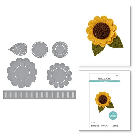 Spellbinders - Summer Felt Stitch & Create Etched Dies Sunflower Bloom