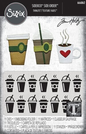 Sizzix - 2D Texture Fades w/ Thinlits Die by Tim Holtz Vault Side Order Fresh Brewed (1+11pcs) Sizzix - 2D Texture Fades w/ Thinlits Die by Tim Holtz Vault Side Order Fresh Brewed (1+11pcs)