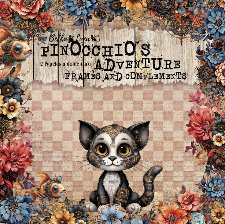 Bellaluna Crafts Pad 12x12" Bellaluna Crafts con 12 papeles doble cara Pinocchio's Adventure Frames & Complements  Bellaluna Crafts Pad 12x12" Bellaluna Crafts con 12 papeles doble cara Pinocchio's Adventure Frames & Complements