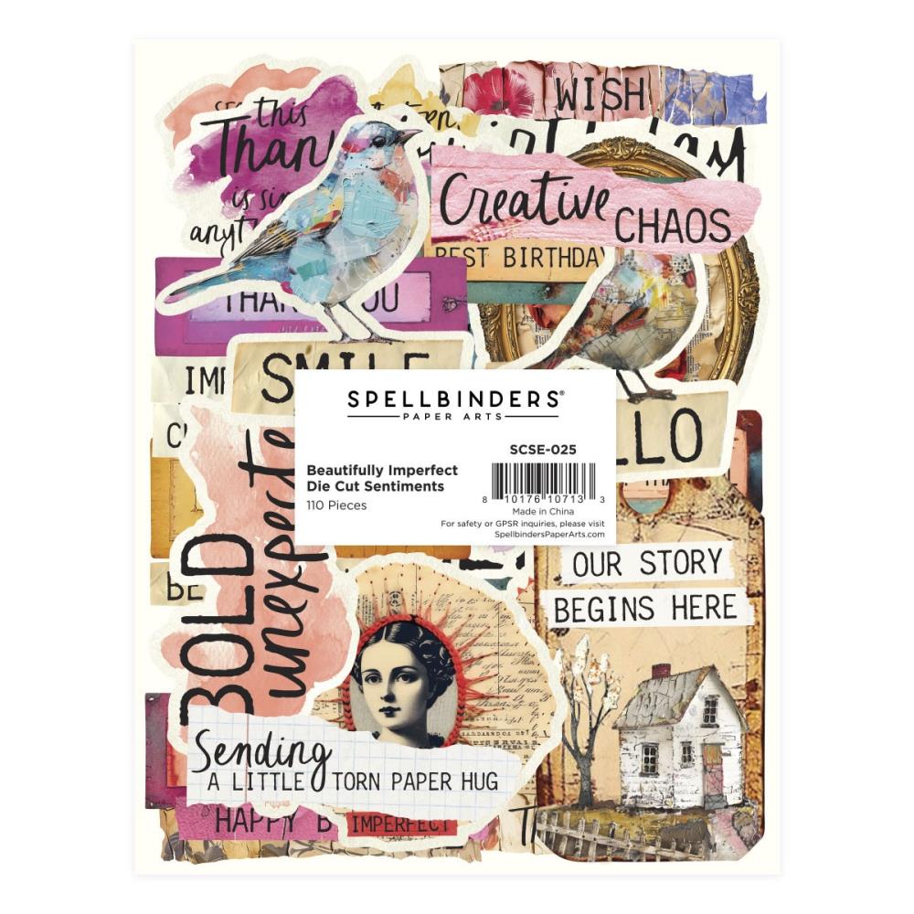 Spellbinders - Die Cut Sentiments -  Beautifully Imperfect 