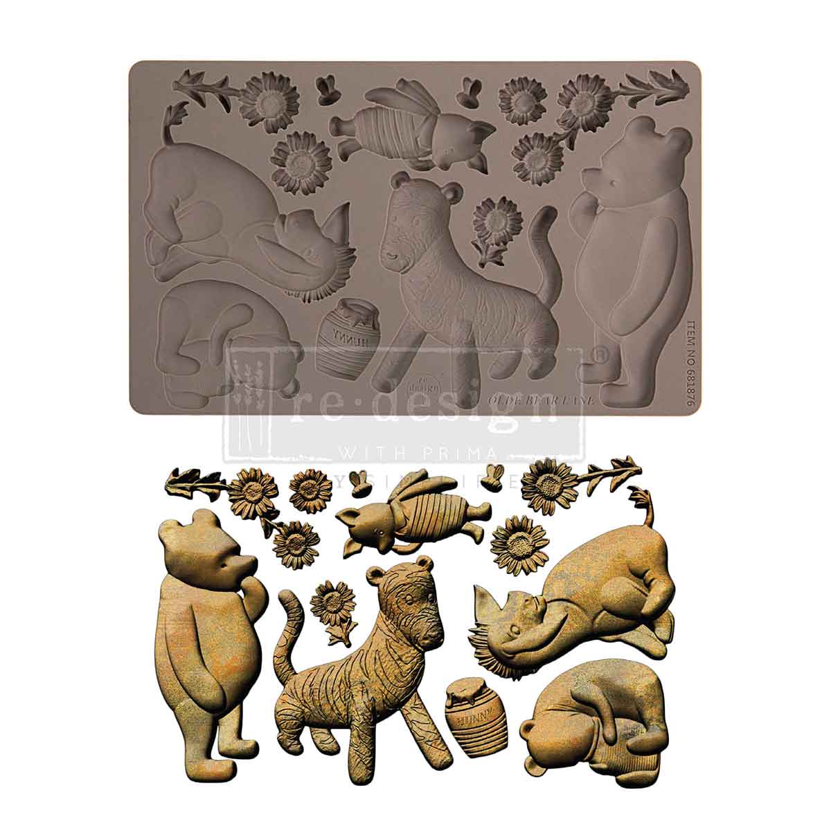 Re-Design with Prima - Decor Moulds® – Olde Bear Lane – 1 pc, 5″x8″x8mm