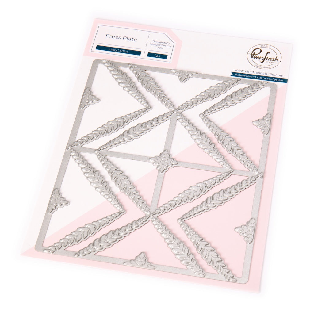 Pinkfresh Studio -   Leafy Lattice press plate