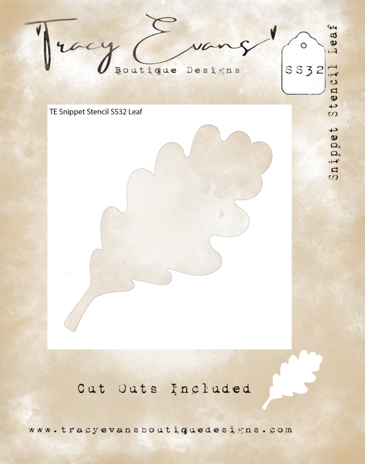 Tracy Evans - Leaf 4x4 Inch Snippet Stencil