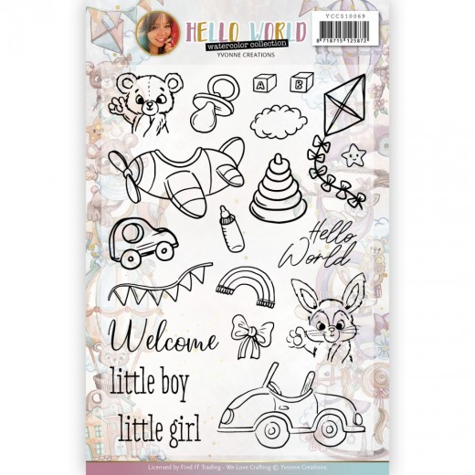 Clear Stamps - Yvonne Creations - Hello World 