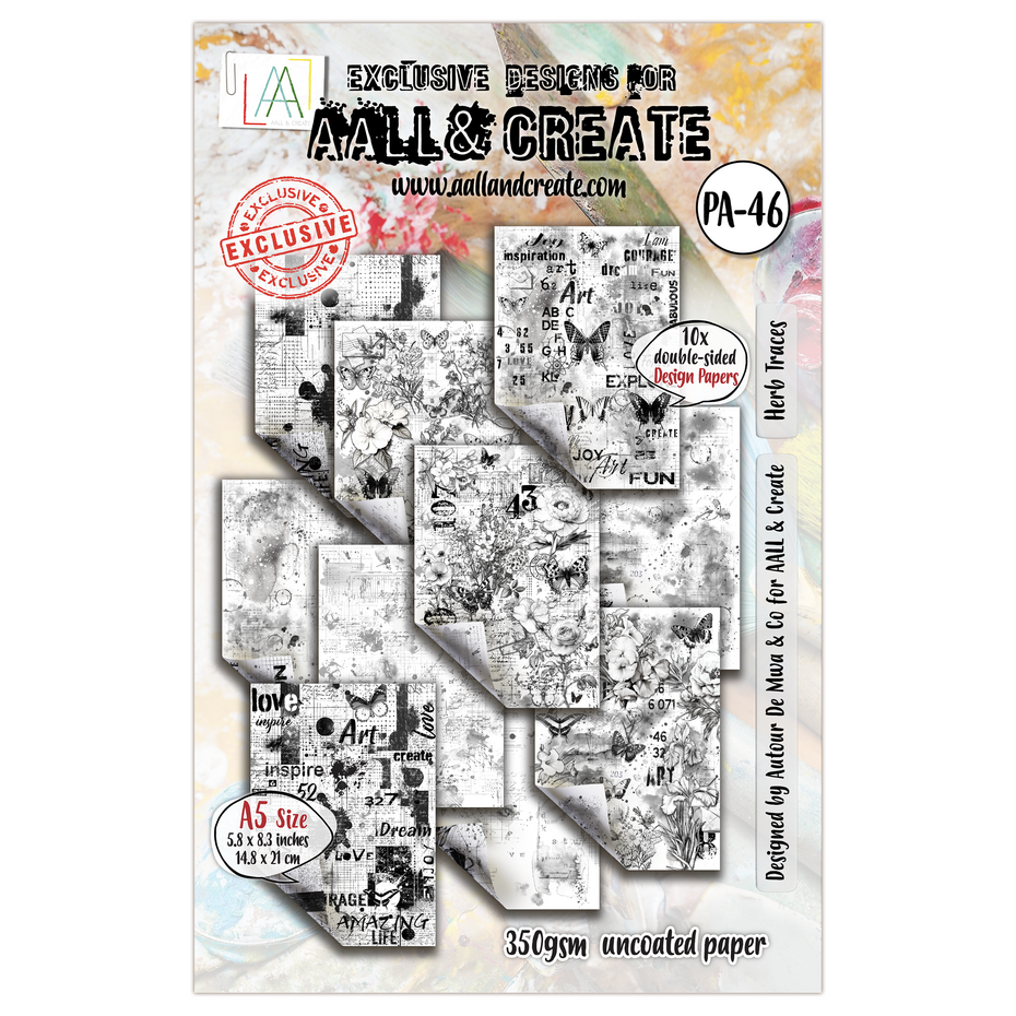 AALL & Create - Inkblot Meadow A5 Design Paper Herb Traces