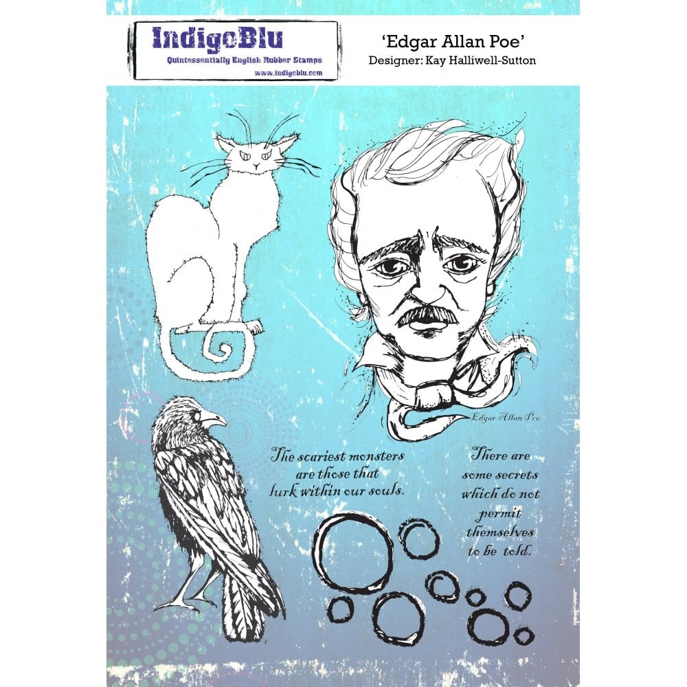 indigoblu-edgar-allan-poe-a5-rubber-stamp-ind0562