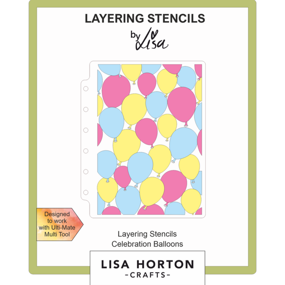 Lisa Horton Crafts - Celebration Balloons 5x7 Inch Layering Stencils