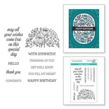 Spellbinders - Fill My Heart Sentiments Clear Stamp