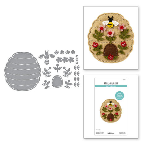 Spellbinders - Summer Felt Stitch & Create Etched Dies Floral Beehive 