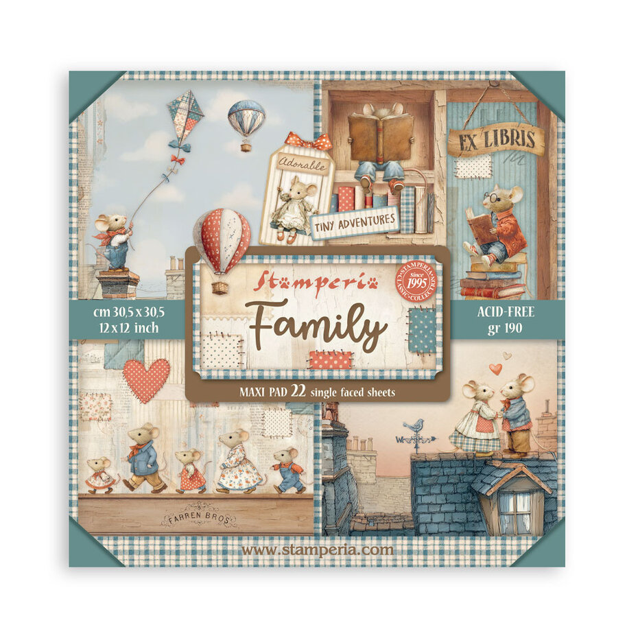 Stamperia - Family 12x12 Inch Maxi Paper Pack (Single Face)
