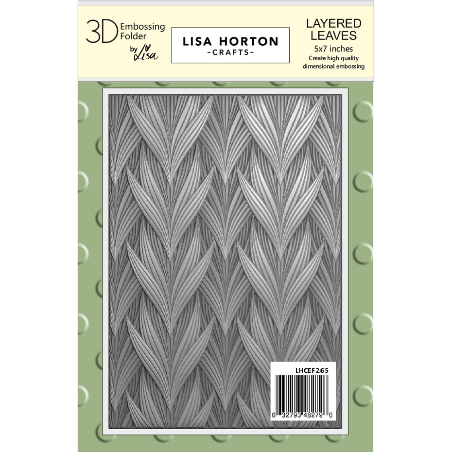 Lisa Horton Crafts - Layered Leaves 5x7 Inch 3D Embossing Folder