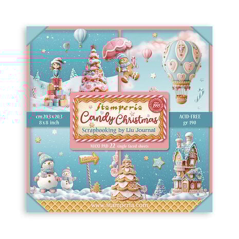 Stamperia - Candy Christmas 8x8 Inch Paper Pack Maxi (Single Face) 