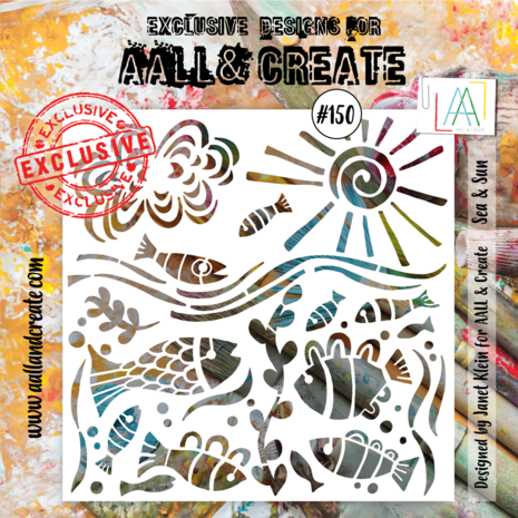 AALL & Create - Stencil 6x6 Inch Sea & Sun