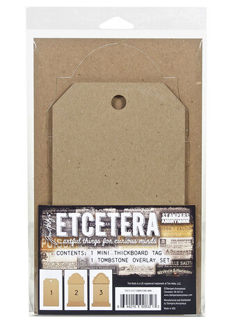 Tim HoltzT - Tombstone Mini Tim Holtz Etcetera Chipboard