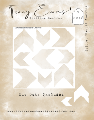 Tracy Evans - Chevrons 4x4 Inch Snippet Stencil  Tracy Evans - Chevrons 4x4 Inch Snippet Stencil