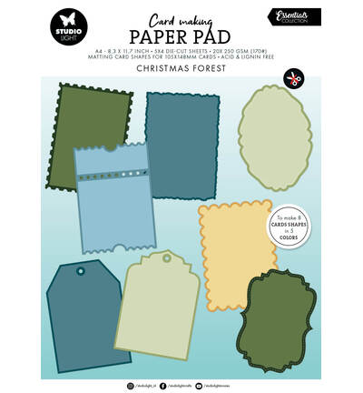 Studio Light - Karten-Papierblock – Cottage Christmas Essentials Nr. 34