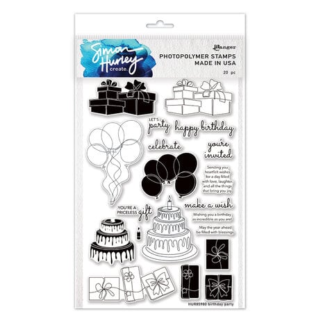 Ranger Simon Hurley create. Photopolymer Stamps 6x9 Inch Birthday Party Ranger Simon Hurley create. Photopolymer Stamps 6x9 Inch Birthday Party