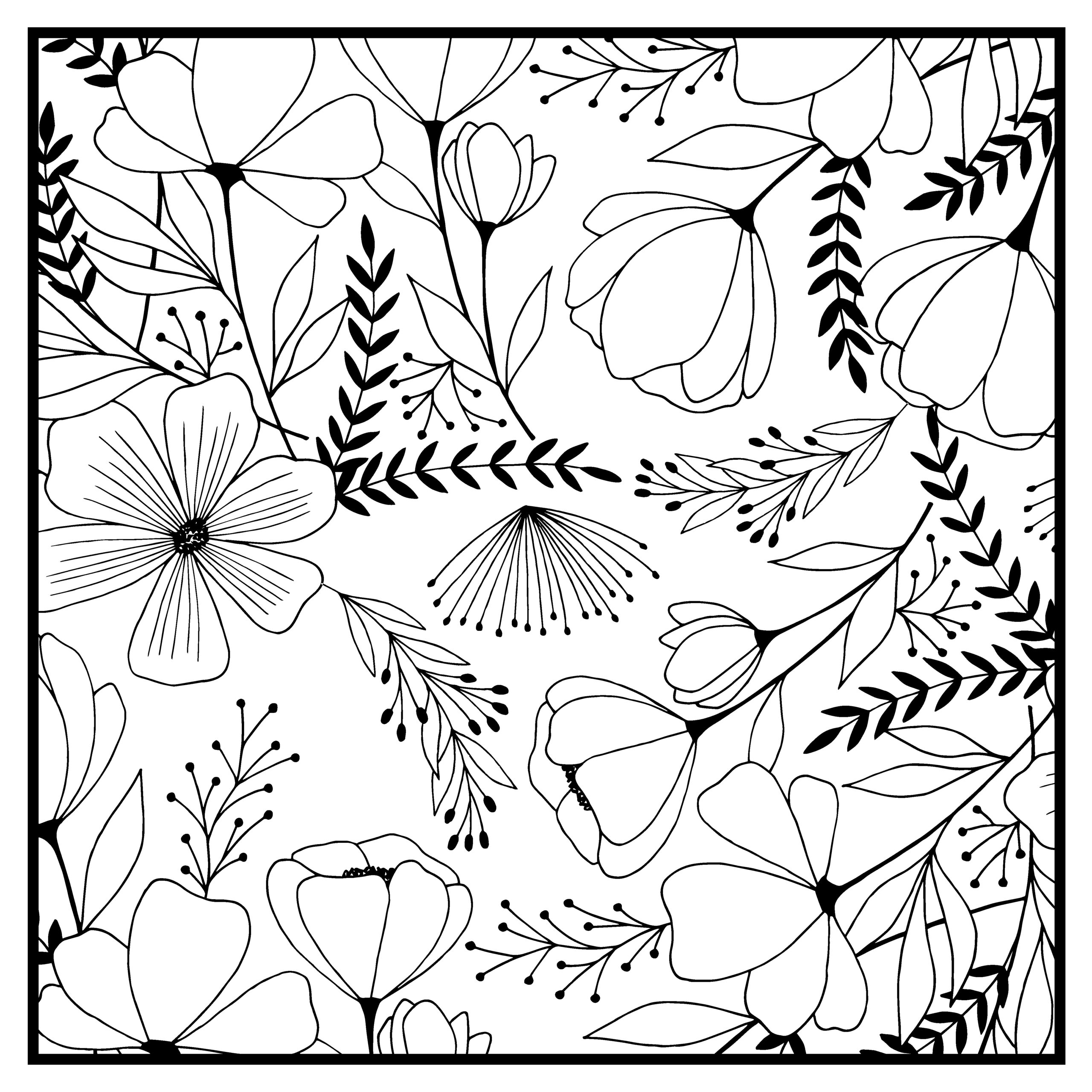 Holzstempel  - Good Vibes – floral