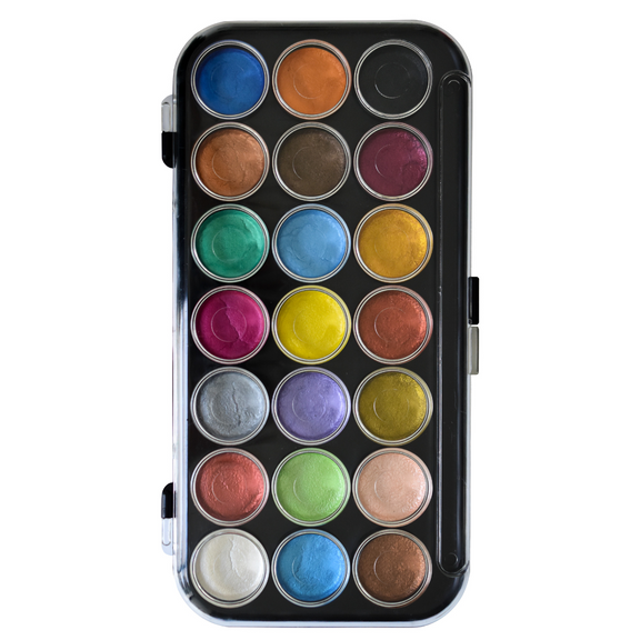 Yasutomo Niji Pearlescent 21 Color Watercolor Palette Yasutomo Niji Pearlescent 21 Color Watercolor Palette