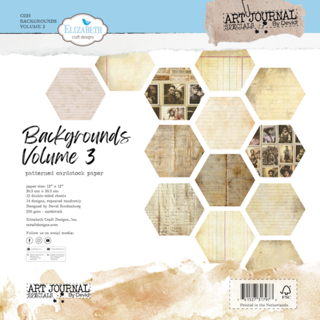 Elizabeth Craft  - Golden Season 12x12 Inch Patterned Cardstock Backgrounds Volume 3